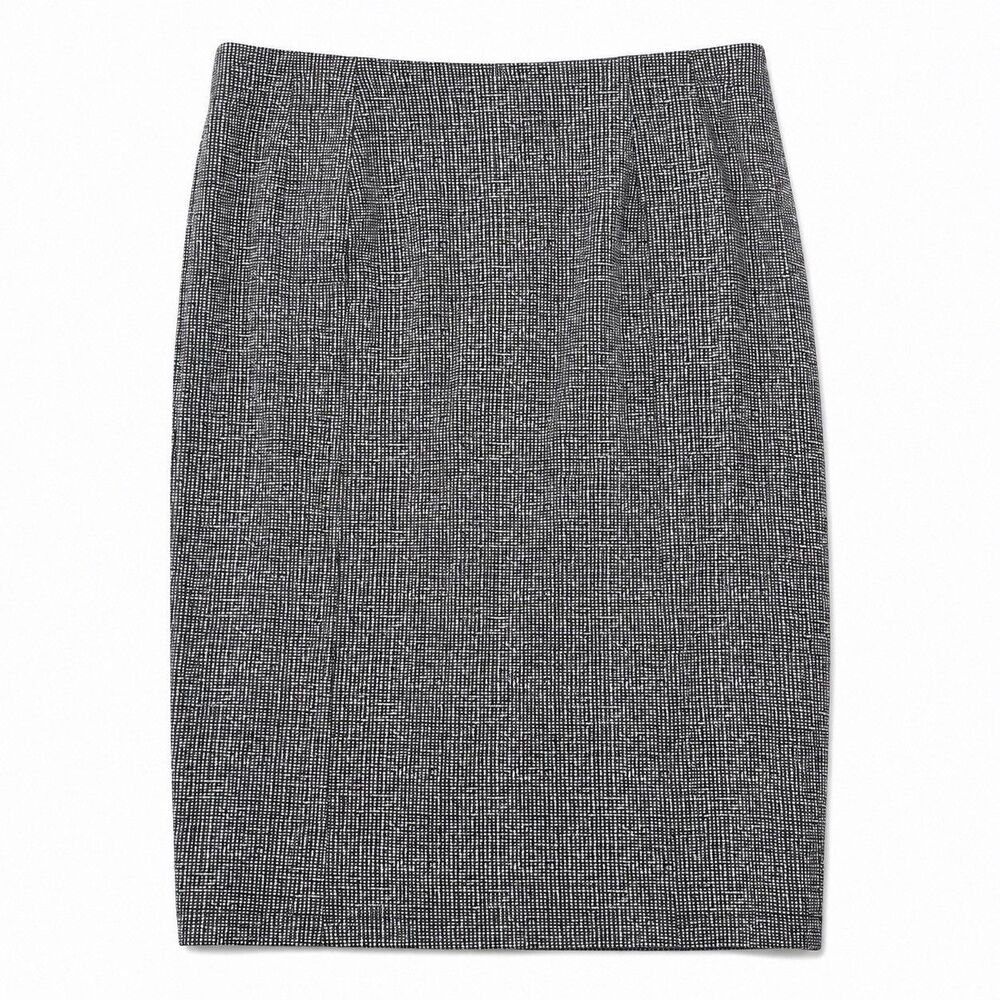 Liverpool Skirt Women's 12 White Whisper Geometric Textured Pencil Knee Length
